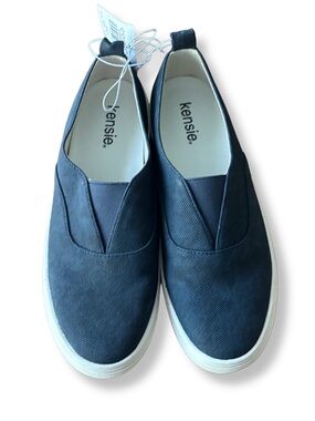 Kensie Slip On Sneakers Navy Canvas Casual Comfort Shoes Women’s 7.5 NWT
